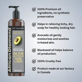 African Diamond Black Seed & Avocado Oil - 100% Natural Oil - 8oz