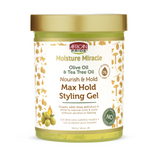 African Pride Moisture Miracle Olive Oil & Tea Tree Oil Max Hold Styling Gel (18oz)