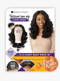 Sensationnel 13 X 6 Kinky Body Wave 18" Kinky Edges Textured Lace Wig