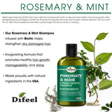 Difeel Rosemary & Mint Shampoo Infused With Biotin (12oz)