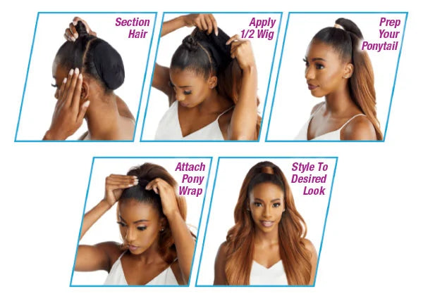 Half wig in a bun cheap