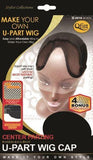 Qfitt Center Parting Invisible Lace Front U-Part Wig Cap #5015 Black - Gilgal Beauty