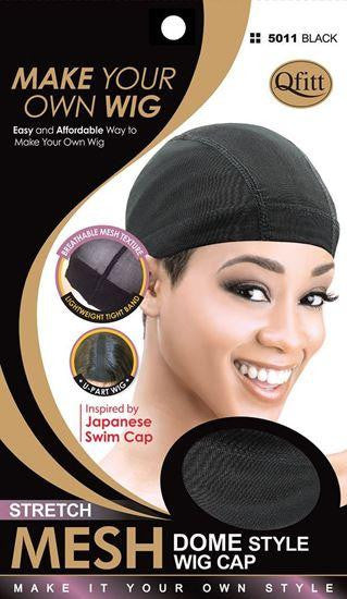 Qfitt Stretch Mesh Dome Style Wig Cap #5011 Black - Gilgal Beauty