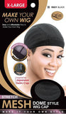 Qfitt Stretch Mesh Dome Style Wig Cap #5021 Black - X-Large - Gilgal Beauty