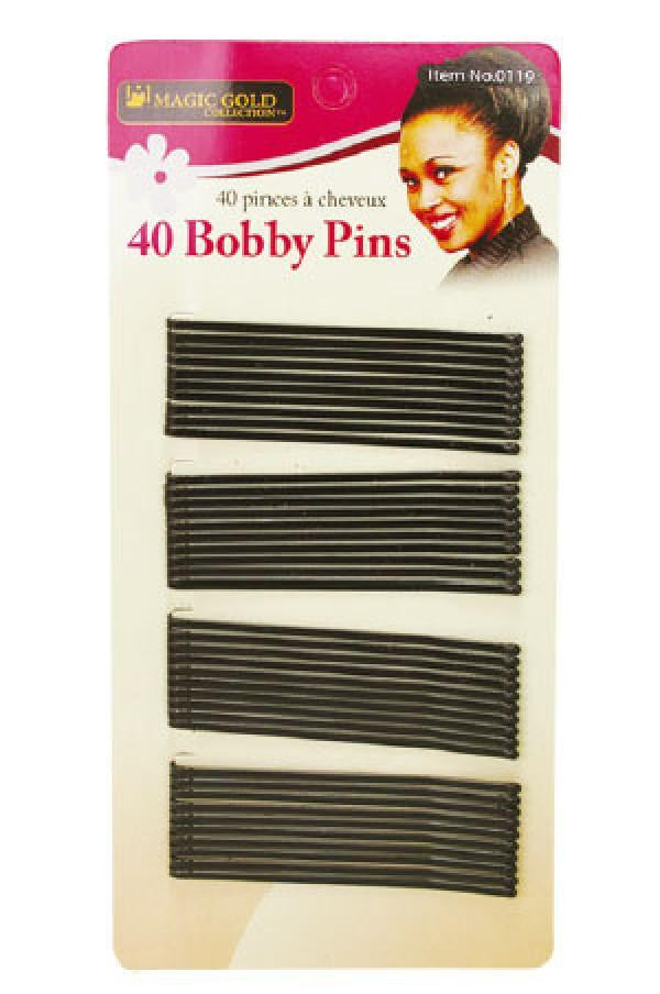Magic Gold Black Bobby Pins - 40 Pieces - #0119 - Gilgal Beauty