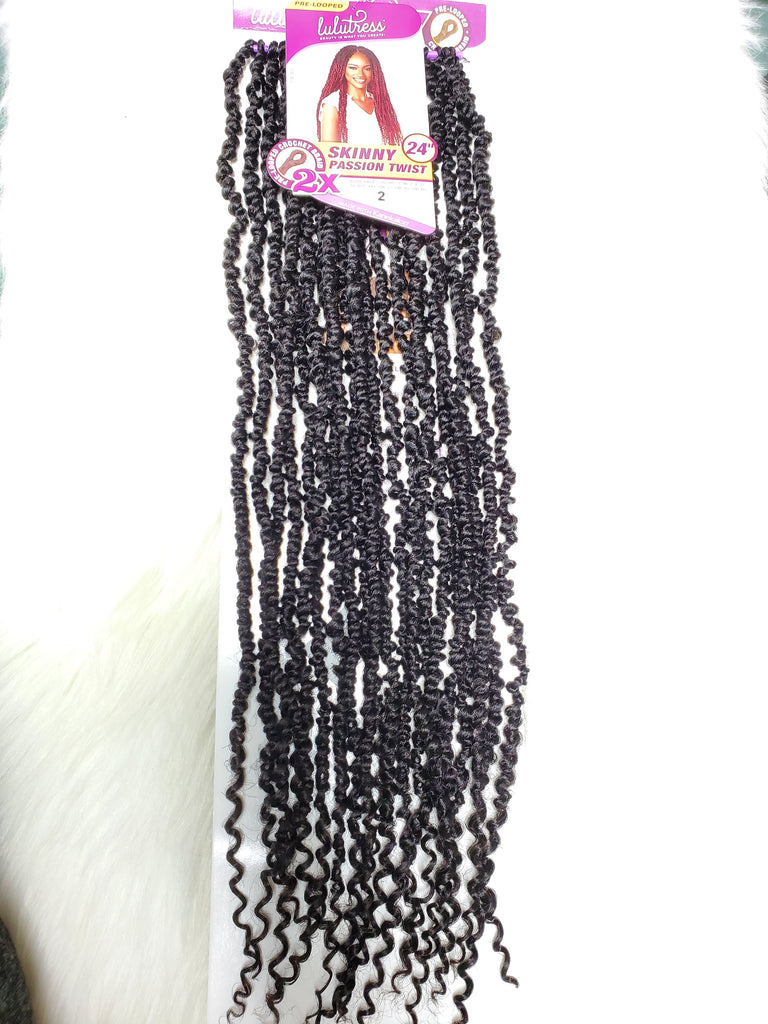 Sensationnel 2x Skinny Passion Twist Braid 24 Lulutress Crochet B Gilgal Beauty