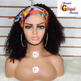 CJ Collection KINKY CURL 18" 100% Virgin Human Hair HEADBAND Wig - Natural Color