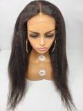 CJ Collection KINKY STRAIGHT 20" 100% Virgin Human Hair 4 X 4 Lace Wig - Natural Color