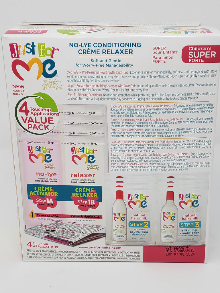 Just For Me No-Lye Conditioning Crème Relaxer Kit - Super (4 touch-up)