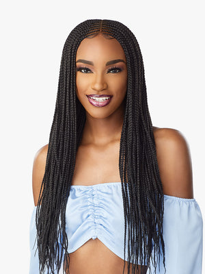 Sensationnel 4 X 5 CENTER PART FEED IN 28" Hand Braided Lace Wig