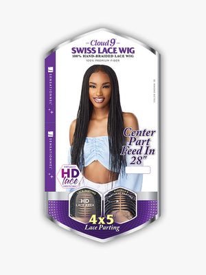 Sensationnel 4 X 5 CENTER PART FEED IN 28" Hand Braided Lace Wig