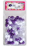 Tara Plastic Bead - Metallic Purple, White & Clear - Gilgal Beauty