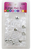 Eden Large Hair Bead - Silver & Clear Beads