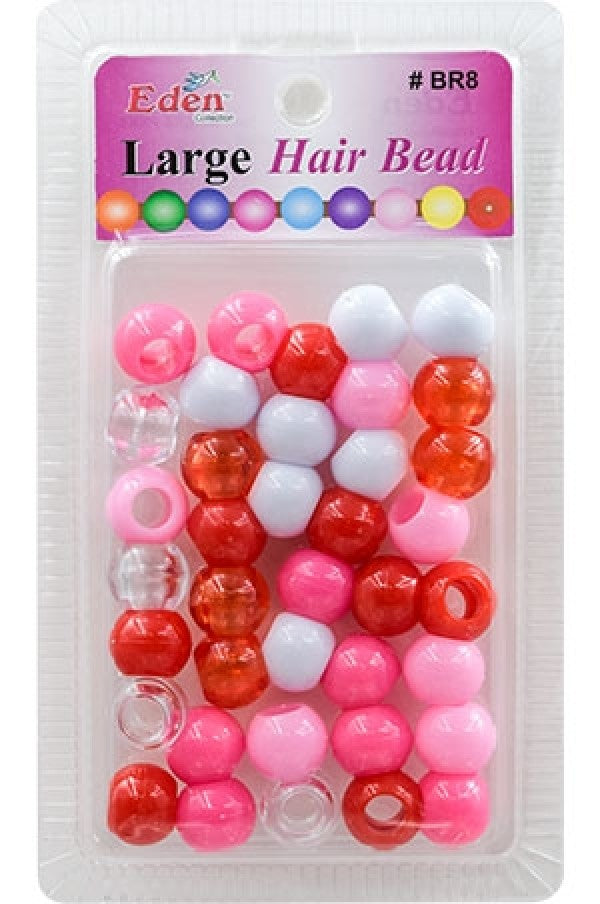 Eden Large Hair Bead -White Pink Mix Beads