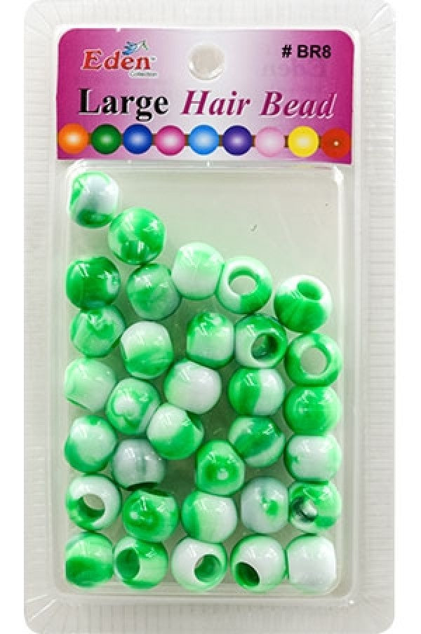Eden Large Hair Bead - Green Marble Tone Beads