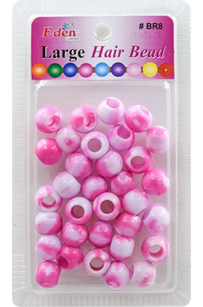 Eden Large Hair Beads - Silver & Clear w/ Glitter #BR8MSG