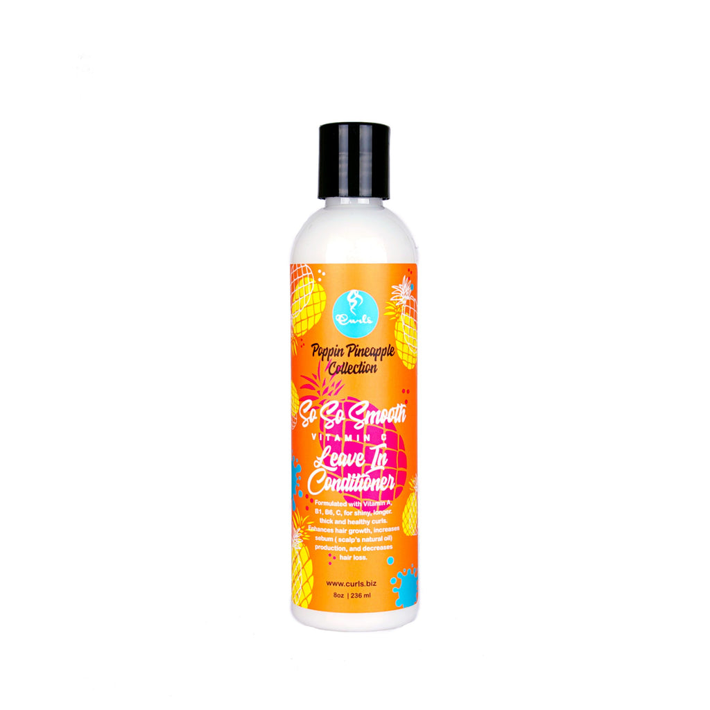 Curls Poppin Pineapple Collection So So Smooth Vitamin C Leave In Conditioner (8oz) - Gilgal Beauty