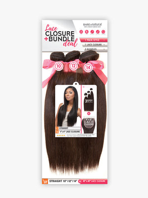 Sensationnel Lace Bundle Deal STRAIGHT With 4 X 4 Closure