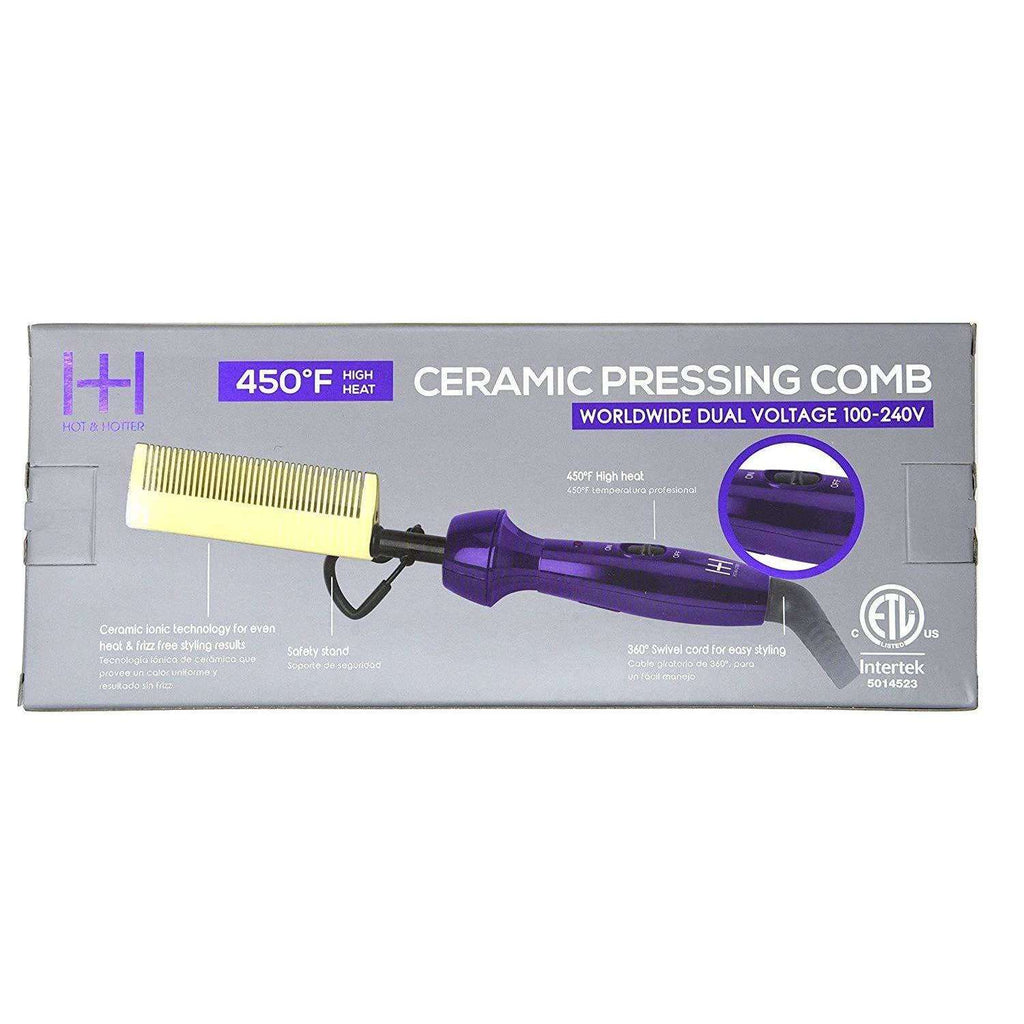 Hot & Hotter Ceramic Electrical Pressing Comb - Double Sided Teeth #5966