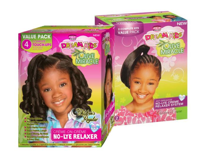 African Pride Dream Kids Olive Miracle No-lye Relaxer - COARSE - 2 Application