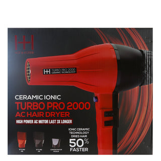 Hot & Hotter Ceramic Ionic Turbo Pro 2000 AC Hair Dryer #5839
