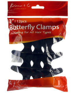 Kim & C Butterfly Clamp 3" - 12Pcs Black