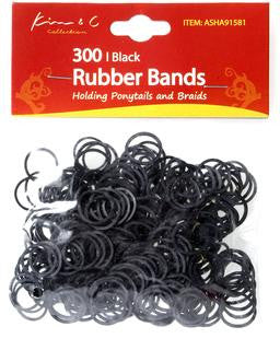 Kim & C Rubber Bands - 300 Pcs - Black #ASHA91581 - Gilgal Beauty