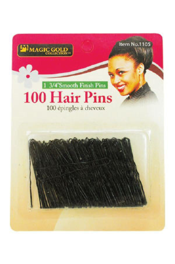 Magic Gold 1 3/4" Black Hair Pins - 100 Pieces - #1105 - Gilgal Beauty