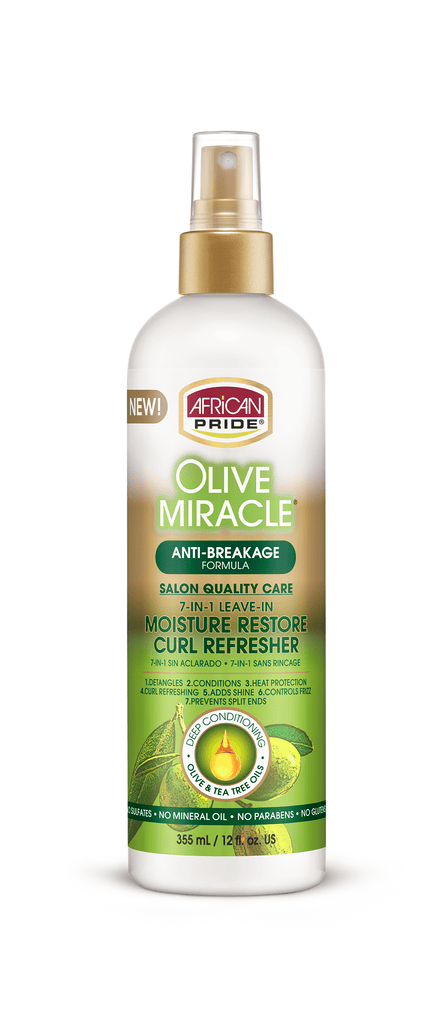 African Pride Olive Miracle 7-IN-1 Leave-In Moisture Restore Curl Refresher (12oz)