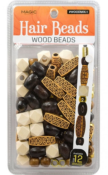 Magic Collection - Wood Hair Beads WOODMIX-11