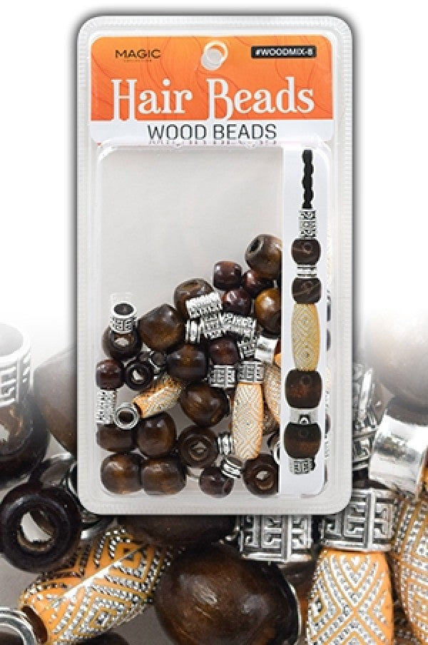Magic Collection Wooden Hair Beads - #Woodmix-8