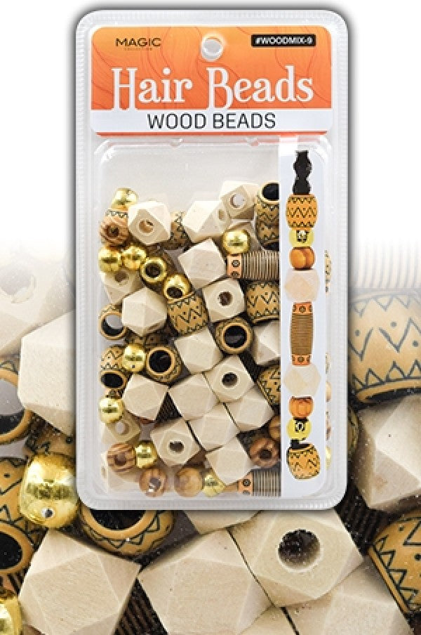 Magic Collection Wooden Hair Beads - #Woodmix-9