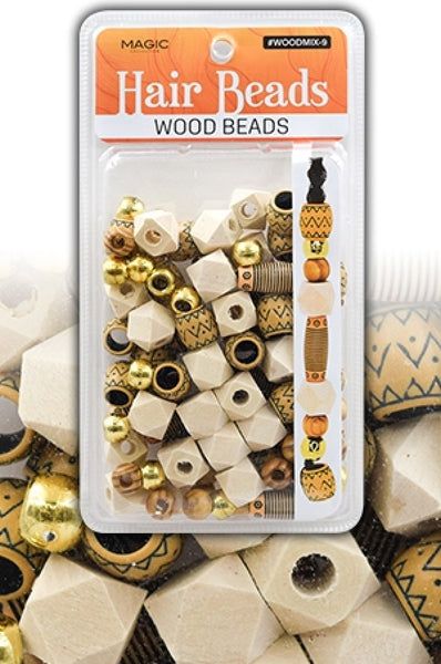 Magic Collection - Wood Hair Beads WOODMIX-1