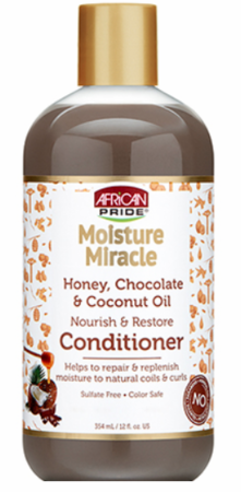 African Pride Moisture Miracle Honey, Chocolate & Coconut Oil Conditioner (12oz)
