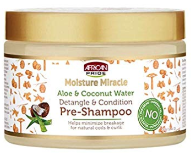 African Pride Moisture Miracle Aloe & Coconut Water Pre-Shampoo (12oz)